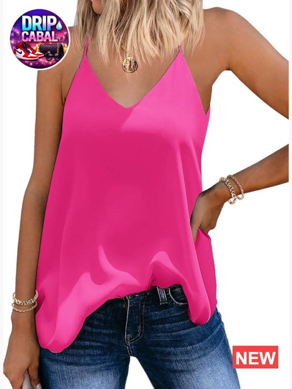 Chiffon V Neck Tank Top Loose Fit Flowy Cami Summer Sleeveless
